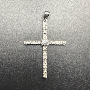 Sterling Silver & CZ Cross Pendant