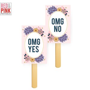 OMG-bloemen zeggen ja-kaart, ja-borden, afdrukbare jurk Shopping Paddle-borden, afdrukbaar, Instant Download