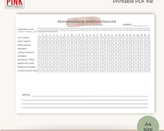 Perimenopause Symptom Tracker: Monthly Journal (Digital Download)