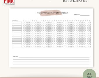 Menopause Symptom Tracker: Monthly Journal Template (Digital Download)