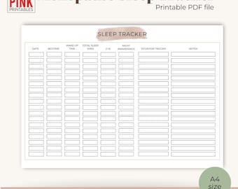 Sleep Tracker, Perimenopause, Menopause: Monthly Journal (Digital Download)