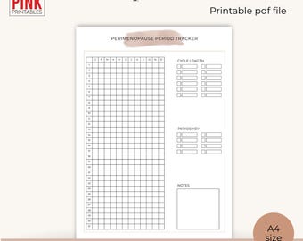 Perimenopause Periodentracker: Printable Jahresjournal (Digitaler Download)