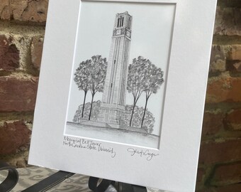 Memorial Bell Tower matted print