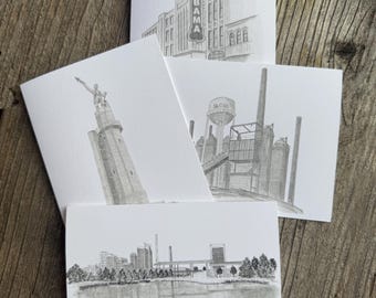 Birmingham Landmark Notecards- set of 4