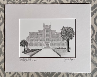 University of North Alabama- Bibb Graves Hall matted print