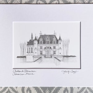 Chateau de Chenonceau matted print