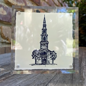 Reid Chapel print in a 4&quot;x4&quot; acrylic frame