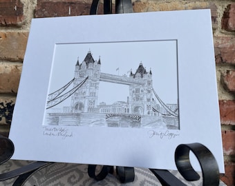Tower Bridge matted print