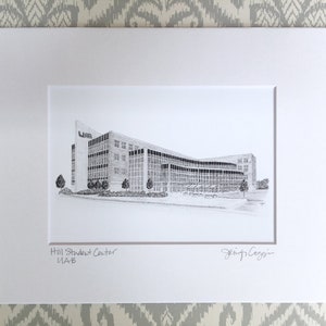Hill Student Center matted print