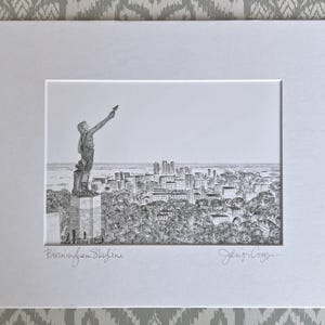 Birmingham Skyline matted print