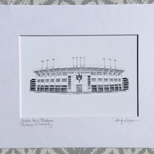 Jordan Hare Stadium matted print