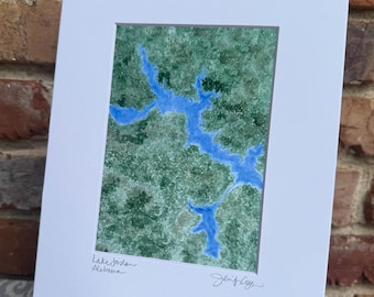 Lake Jordan matted print