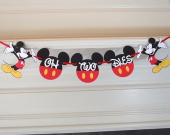 Mickey Mouse Birthday Party Banner/Oh, Two-Dles / 2nd Birthday Party Decorations/Mickey Mouse Clubhouse Banner by FeistyFarmersWife