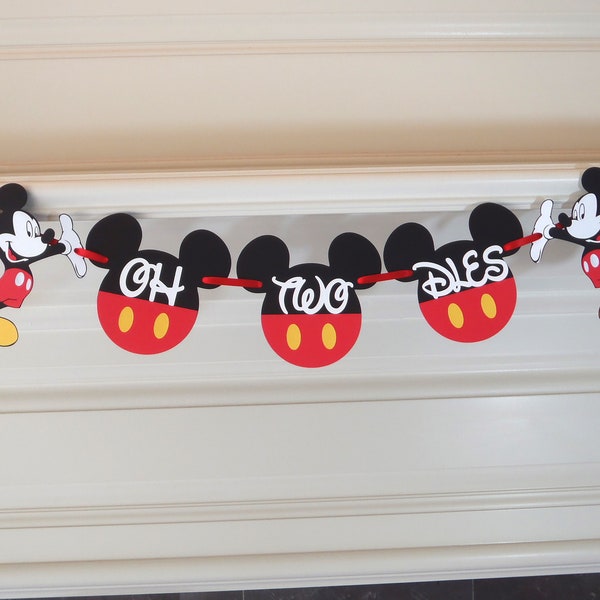 Mickey Mouse Birthday Party Banner/Oh, Two-Dles / 2nd Birthday Party Decorations/Mickey Mouse Clubhouse Banner by FeistyFarmersWife