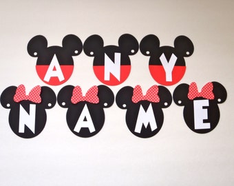 Personalized Custom Name or Phrase with Mickey or Minnie Mouse Ears by FeistyFarmersWife