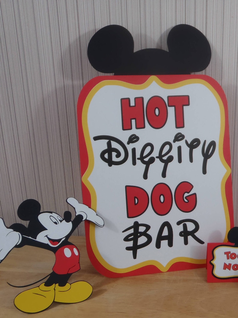 Mickey Mouse Birthday Sign, Hot Diggity Dog Bar Party Decoration, Mickey Mouse Clubhouse Party by FeistyFarmersWife image 3