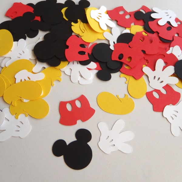 100 Confetti die cuts for Mickey Mouse Theme Party Scrapbooking SHIPS FAST by FeistyFarmersWife