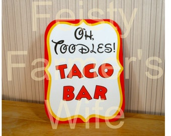 Mickey Mouse Birthday Party Sign, Oh Toodles Taco Bar Sign Party Decoration, Mickey Mouse Clubhouse Party by FeistyFarmersWife