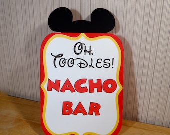 Mickey Mouse Birthday Party Sign, Oh Toodles Nacho Bar Sign Party Decoration, Mickey Mouse Clubhouse Party by FeistyFarmersWife