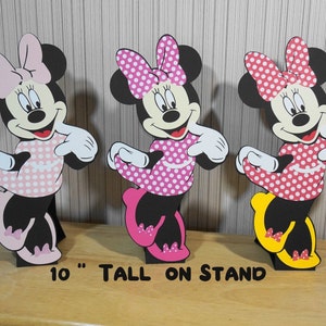 Minnie Mouse Birthday 10" Tall Minnie Die Cuts on Stands Standee Party Decorations Centerpiece Table Decor by FeistyFarmersWife