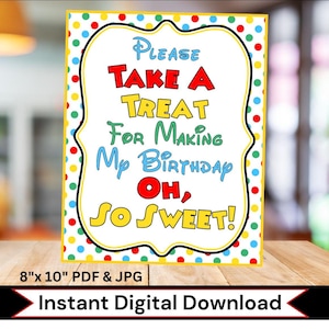 INSTANT DOWNLOAD Printable Mickey Mouse Clubhouse Party Take a Treat Sign Clubhouse Colors by FeistyFarmersWife