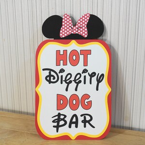 Minnie Mouse Birthday Hot Diggity Dog Bar Sign Hot Pink Party Decorations by FeistyFarmersWife image 5