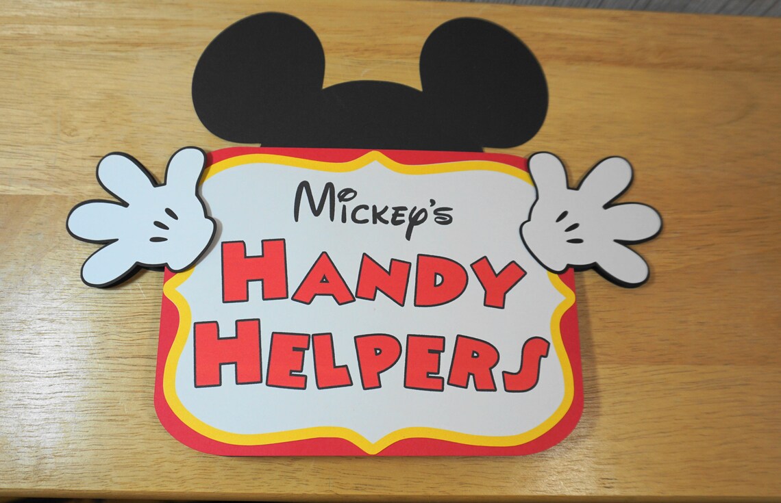 Mickey Mouse Handy Helpers Birthday Sign 5x7 Party - Etsy