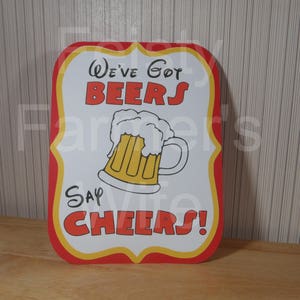 Mickey Mouse Birthday Party Sign, We've Got BEERS Say CHEERS Party Decoration Clubhouse Party by FeistyFarmersWife