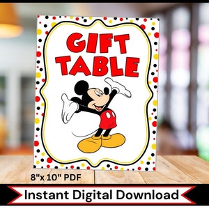 INSTANT DOWNLOAD Printable Mickey Mouse Party Signs Set of Six 8x10 ...