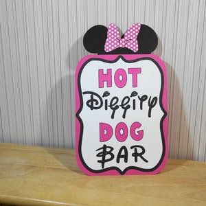 Mickey Mouse Birthday Sign, Hot Diggity Dog Bar Party Decoration, Mickey Mouse Clubhouse Party by FeistyFarmersWife Hot Pink Sign