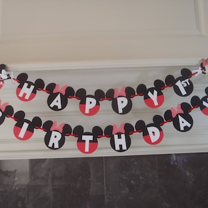 Boy Girl Twins Mickey and Minnie Birthday Banner Twins Party with Custom Names Option by FeistyFarmersWife