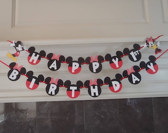 Boy Girl Twins Mickey and Minnie Birthday Banner Twins Party with Custom Names Option by FeistyFarmersWife