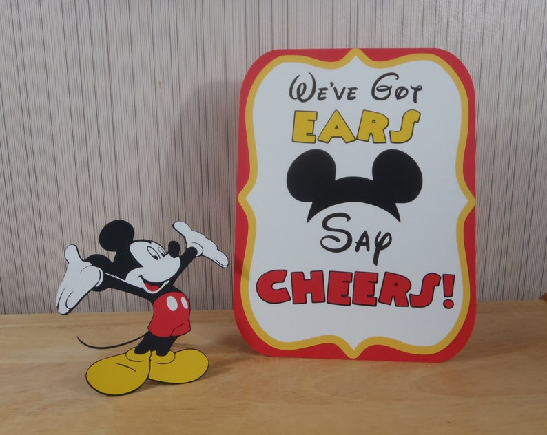 Mickey Mouse Birthday Party Sign, We've Got Ears Say Cheers Party Decoration, Mickey Mouse Clubhouse Mickey Mouse Ears by FeistyFarmersWife image 2