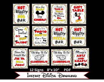 INSTANT DOWNLOAD Mouse Party Printable Set of 12 8x10 Party Signs by FeistyFarmersWife