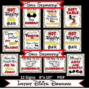 INSTANT DOWNLOAD Mouse Party Printable Set of 6 8x10 Party Signs by FeistyFarmersWife image 9