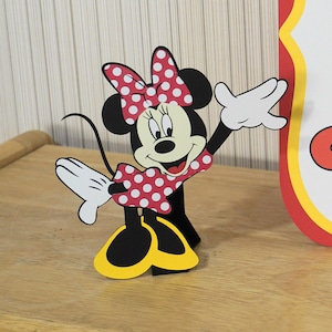 5" Minnie or Mickey on Stand Table Decor Party Decoration, Mickey Mouse Clubhouse Party by FeistyFarmersWife