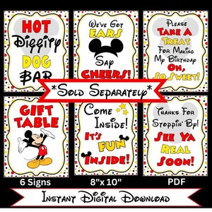 INSTANT DOWNLOAD Mouse Party Printable Set of 6 8x10 Party Signs by FeistyFarmersWife image 8