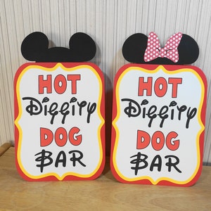 Mickey Mouse Birthday Sign, Hot Diggity Dog Bar Party Decoration, Mickey Mouse Clubhouse Party by FeistyFarmersWife image 1