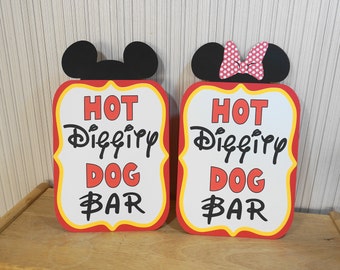 Mickey Mouse Birthday Sign, Hot Diggity Dog Bar Party Decoration, Mickey Mouse Clubhouse Party by FeistyFarmersWife