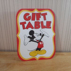 Mickey Mouse Birthday Party Sign, Gift Table Sign Party Decoration, Mickey Mouse Clubhouse Party by FeistyFarmersWife