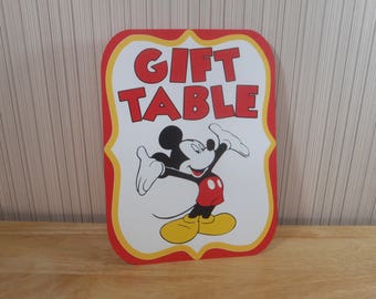 Mickey Mouse Birthday Party Sign, Gift Table Sign Party Decoration, Mickey Mouse Clubhouse Party by FeistyFarmersWife