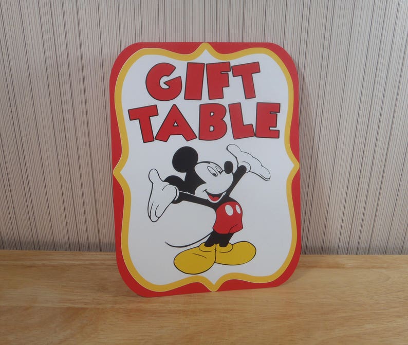 Mickey Mouse Birthday Party Sign Gift Table Sign Party Etsy