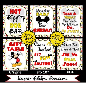 INSTANT DOWNLOAD Mouse Party Printable Set of Six 8x10 Party Signs by FeistyFarmersWife