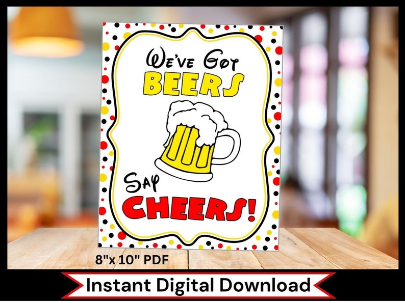 INSTANT DOWNLOAD Printable Mouse Party We've Got Beers Say Cheers Sign by FeistyFarmersWife image 1