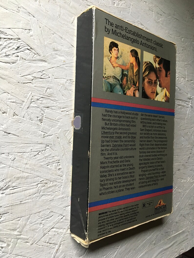 Zabriskie Point Vhs Tape Antonioni Pink Floyd Jerry Garcia Etsy