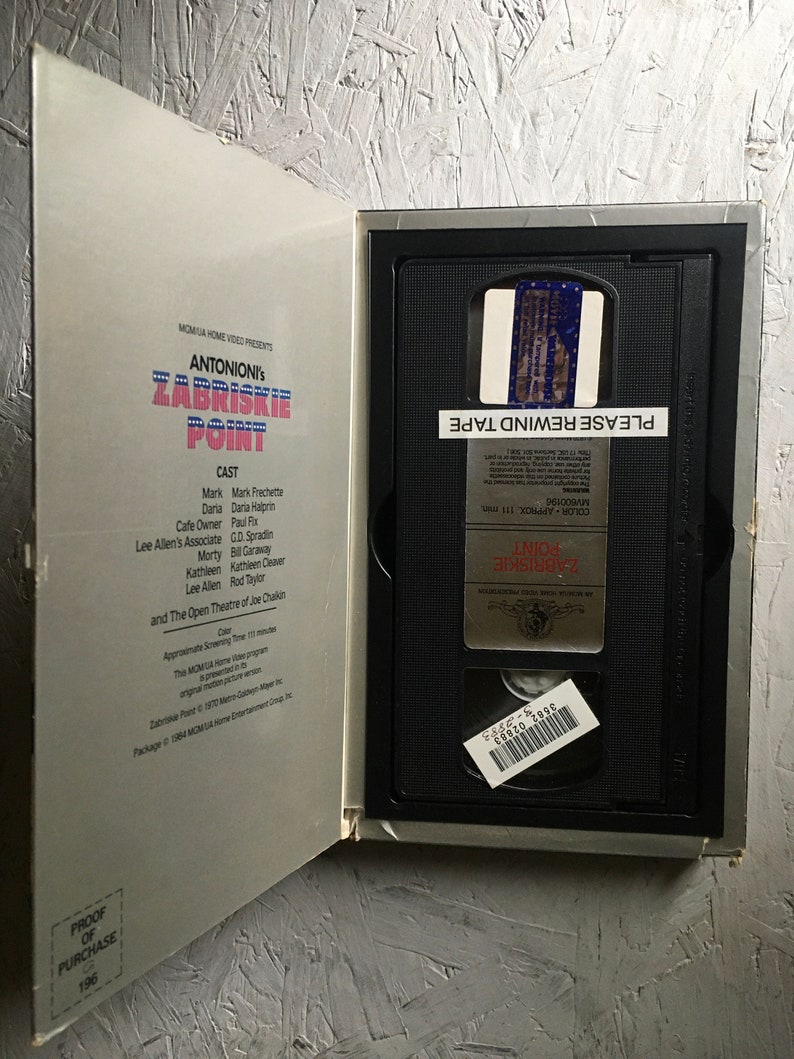 Zabriskie Point Vhs Tape Antonioni Pink Floyd Jerry Garcia Etsy
