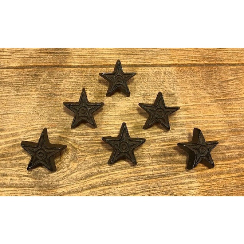 Set of 12 Cast Iron Rust Star Drawer Pulls Cabinet Knobs 0170-10310 
