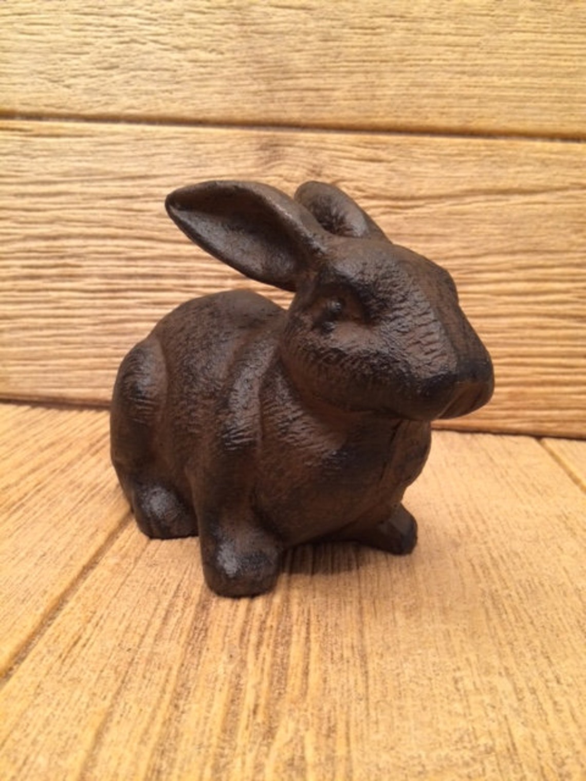 Cast Iron Bunny Rabbit 5 tall by 7 1/2 long Etsy