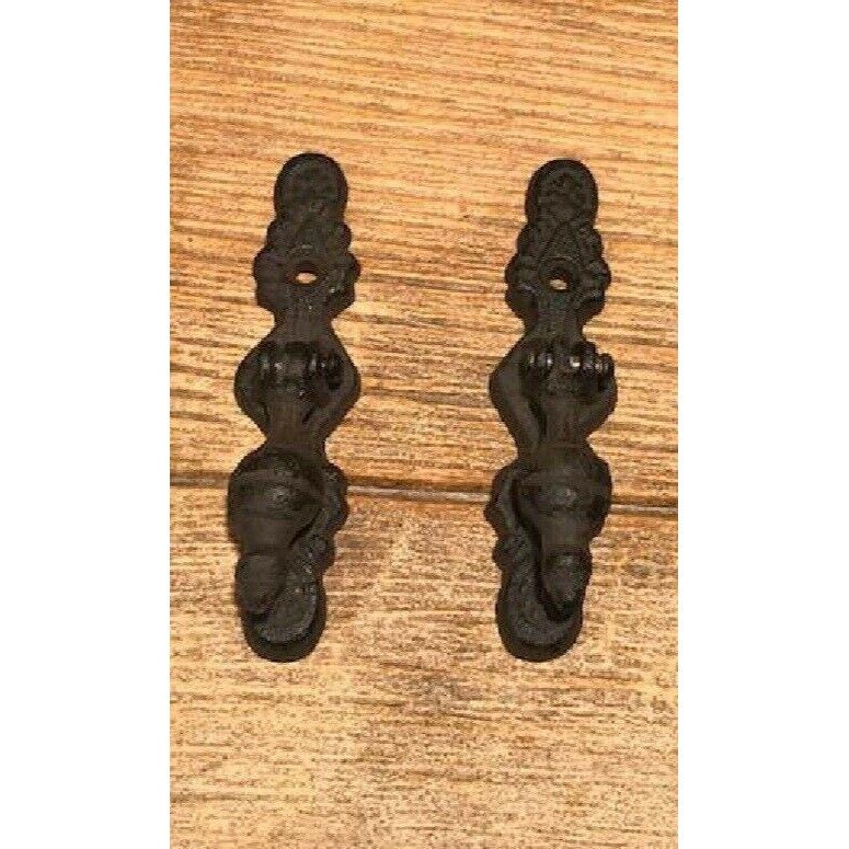 6 Cast Iron Vertical Hinged Drawer Pulls 0208 Etsy UK
