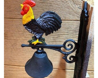 Cockerel Rooster Chicken Welcome Cast Iron Sign Door Wall Fence Gate House 